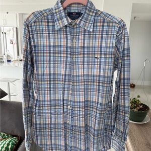 Ralph Lauren Blue and Orange Casual Button Down Shirt